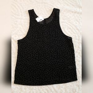Women's Zyia NWT Active Black Leopard Mesh Muscle Tank SzL NEW #925